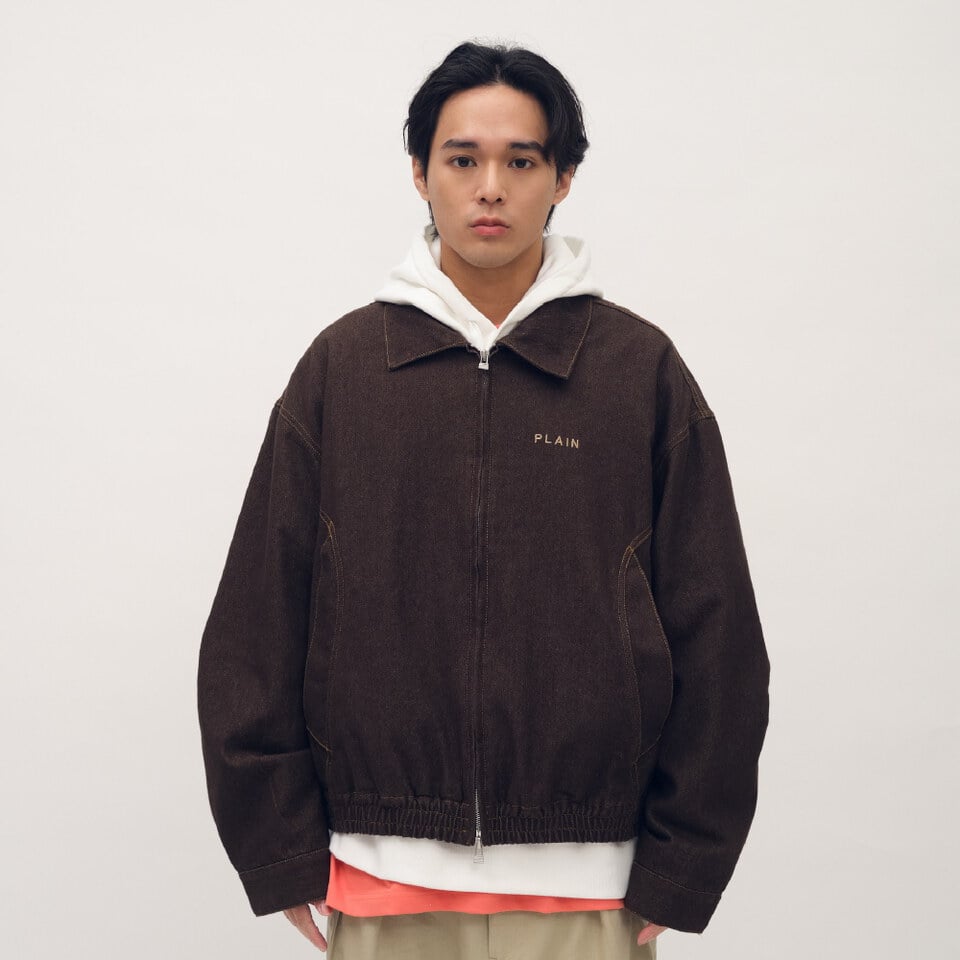 PLN11114-261 PLAIN斜紋棉剪裁短版夾克