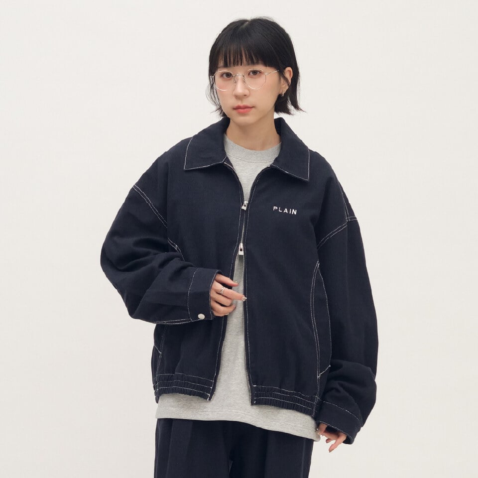 PLAIN斜紋棉剪裁短版夾克