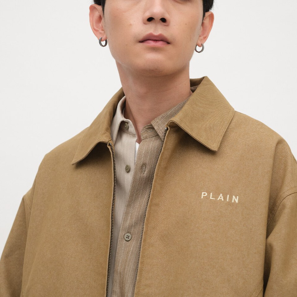 PLAIN斜紋棉剪裁短版夾克