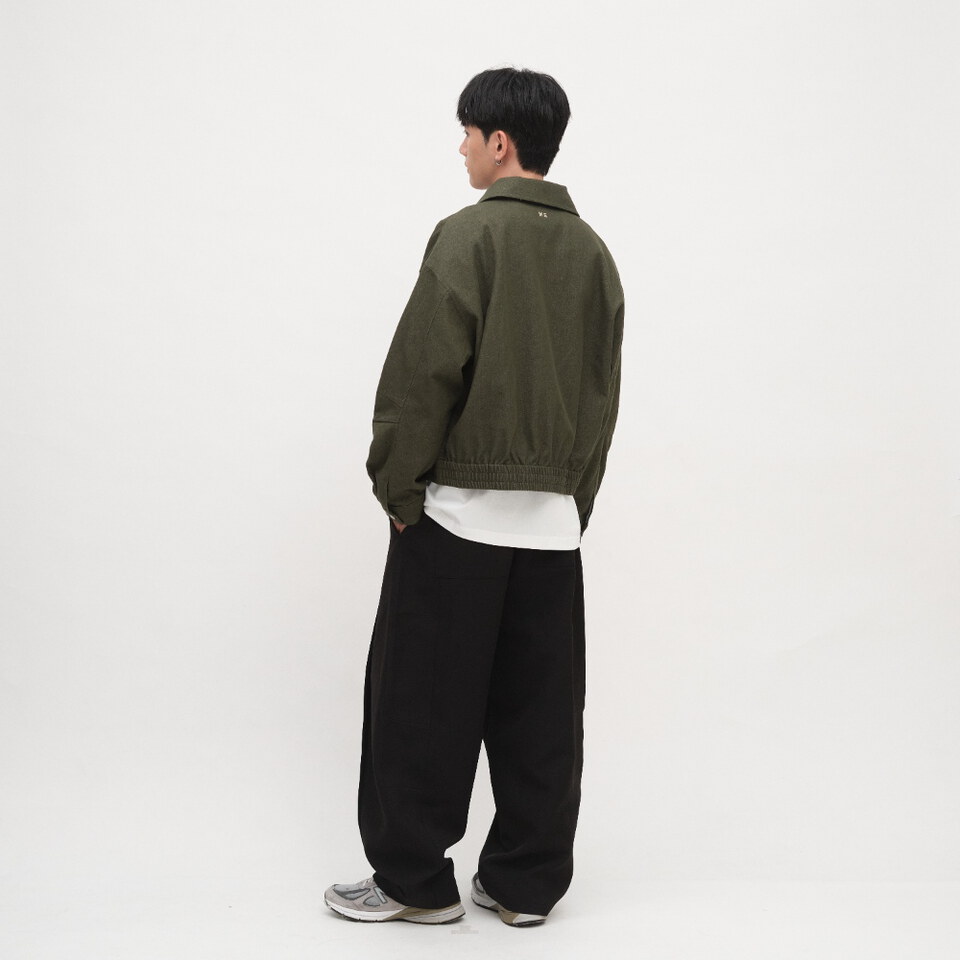 PLAIN斜紋棉剪裁短版夾克