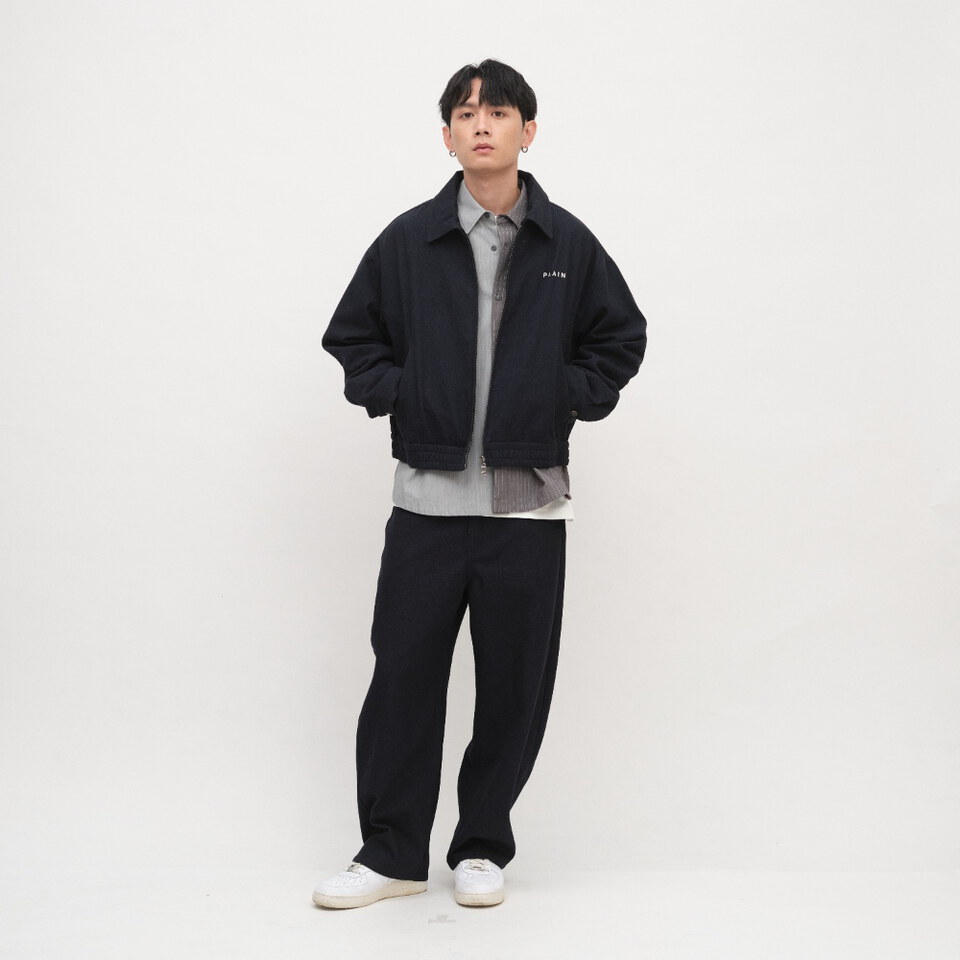 PLAIN斜紋棉剪裁短版夾克