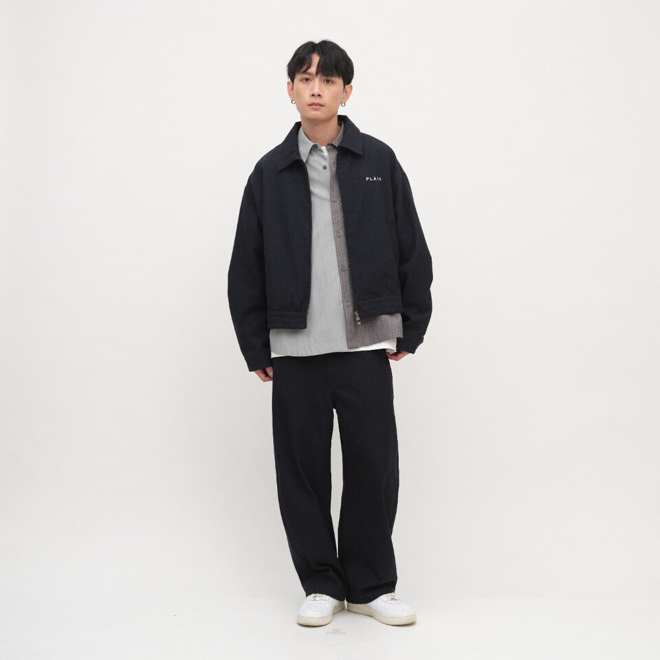 PLAIN斜紋棉剪裁短版夾克
