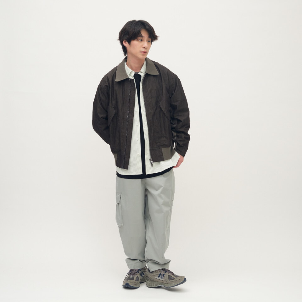 拼接軍風寬版外套