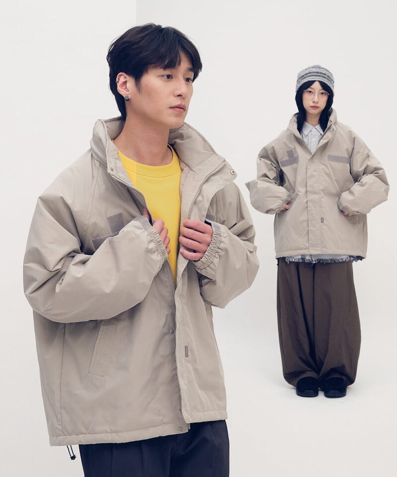 PLN1195-252 【預購】防潑水立領連帽鋪棉外套