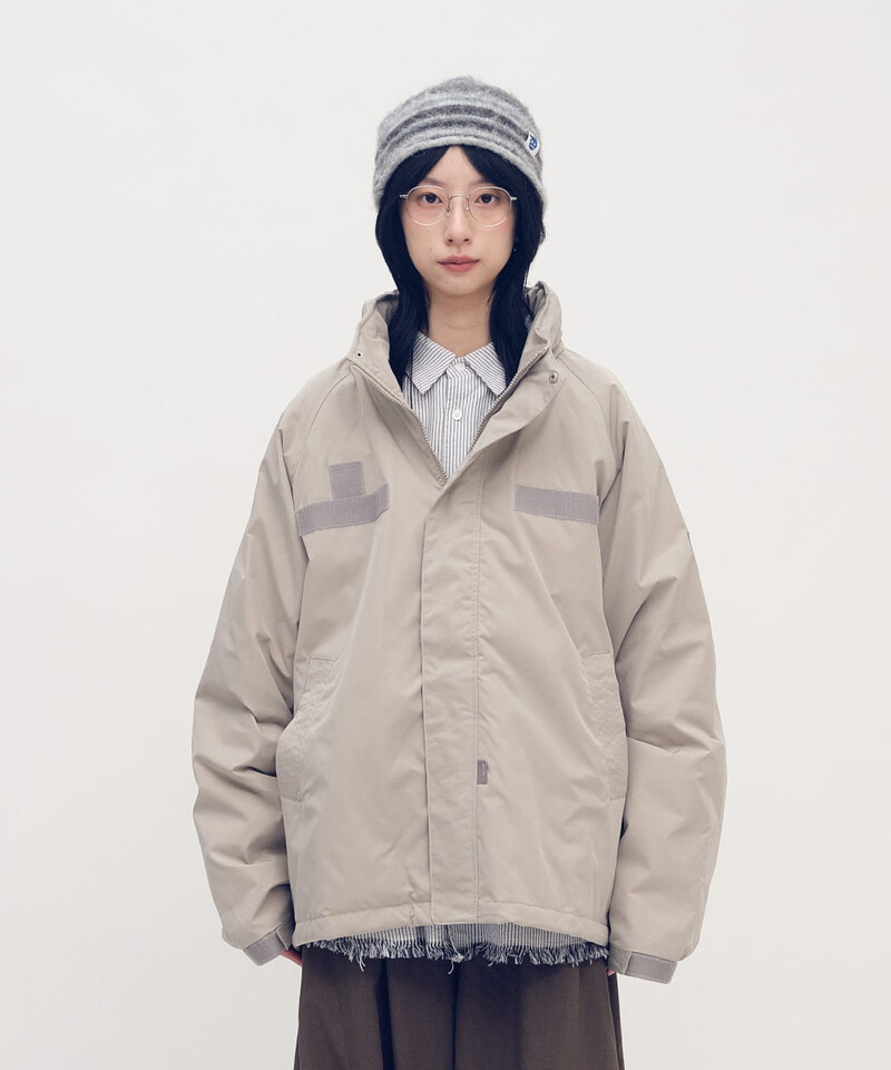 PLN1195-252 防潑水立領連帽鋪棉外套