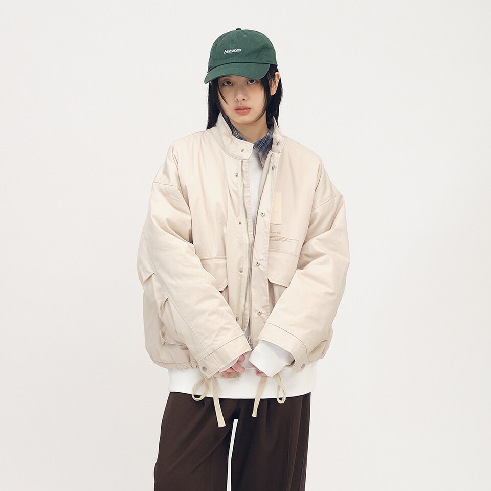 PLN1196-252 多口袋立領鋪棉外套