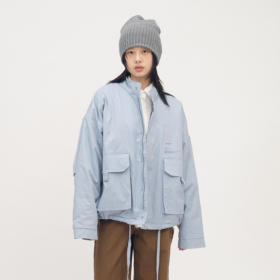 多口袋立領鋪棉外套