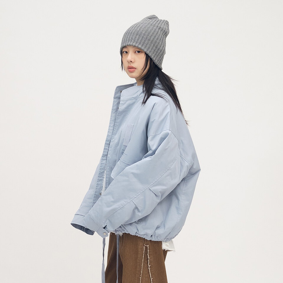 多口袋立領鋪棉外套