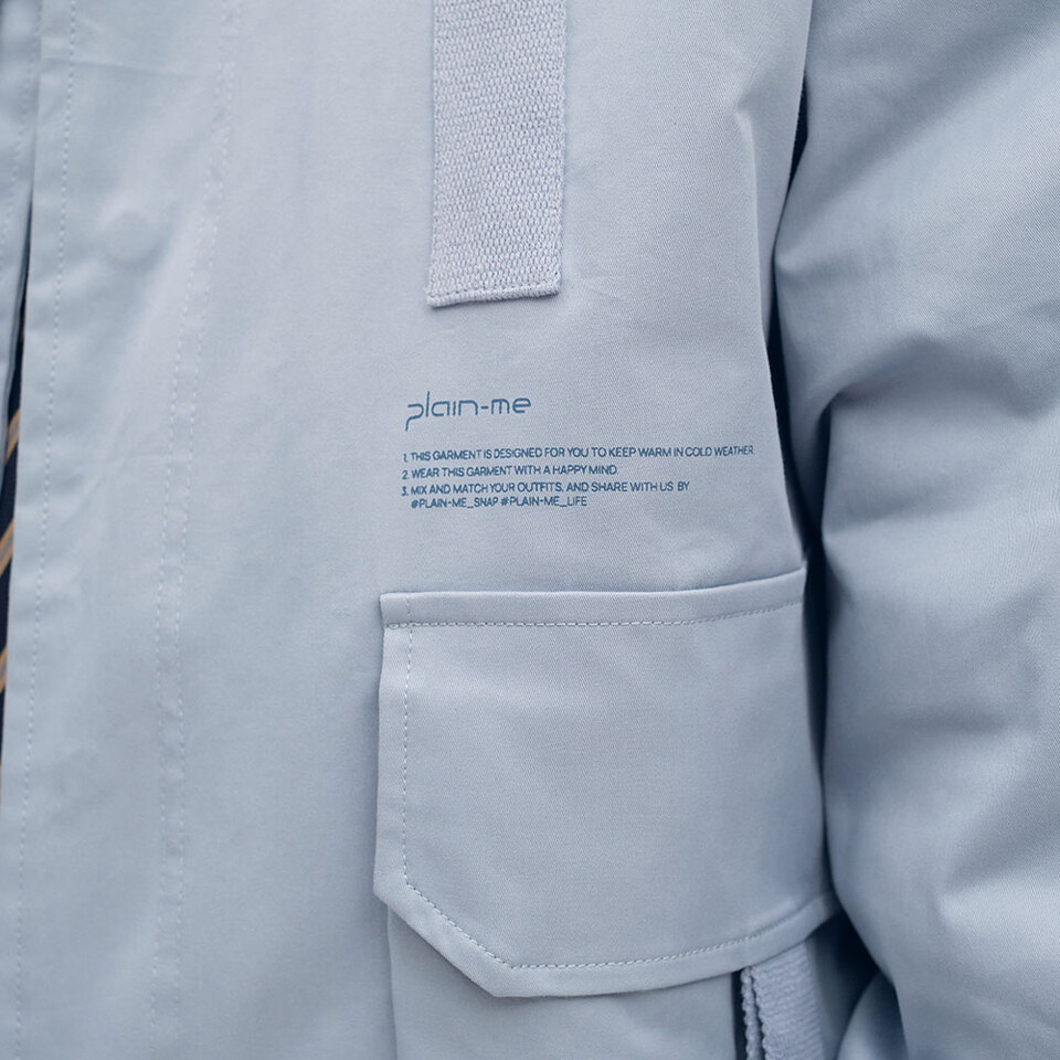 多口袋立領鋪棉外套