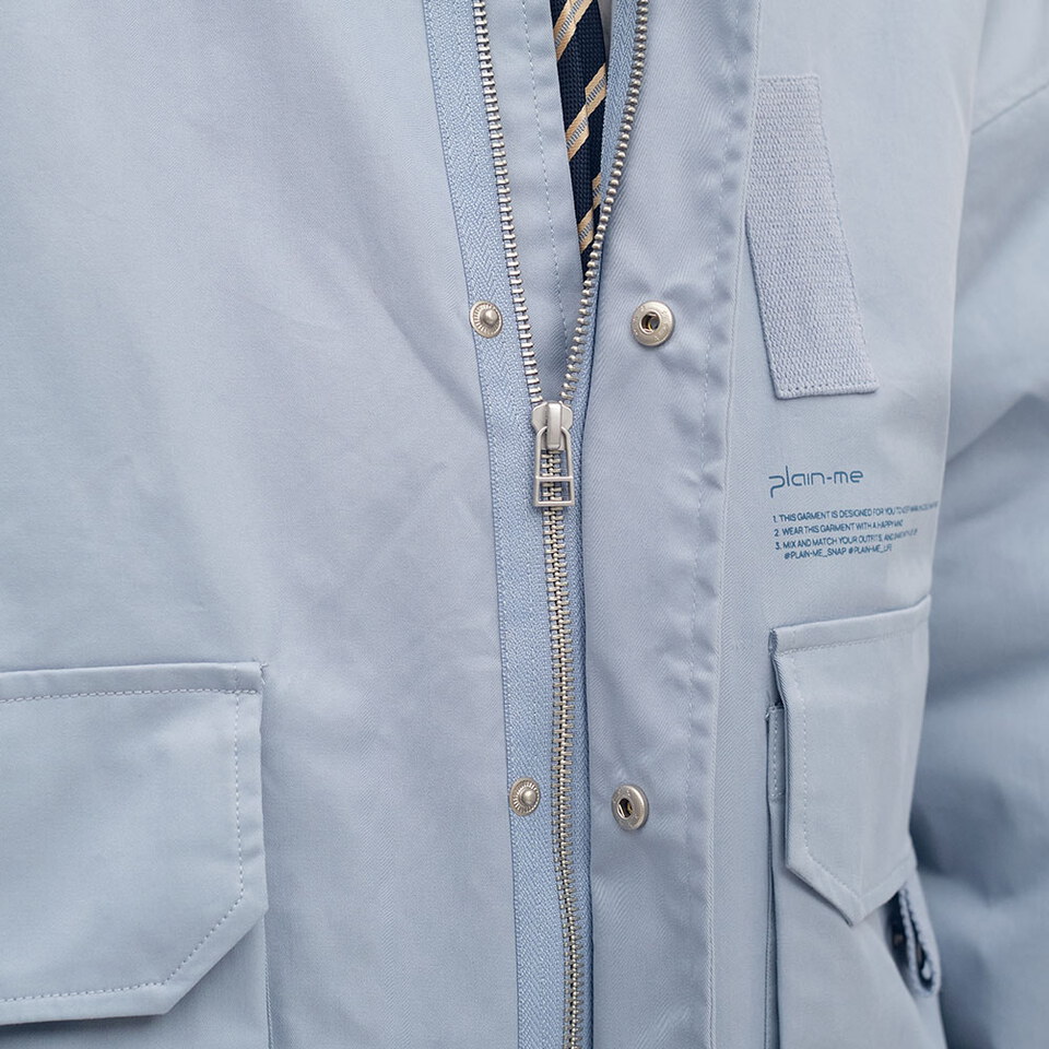 多口袋立領鋪棉外套