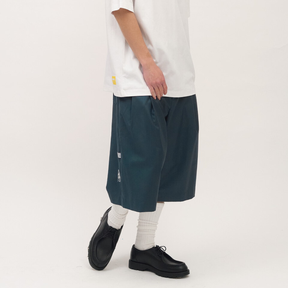 clip by clip 西料打褶七分寬褲