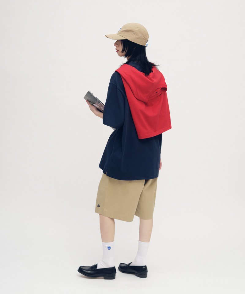 機車刺繡卡其短褲