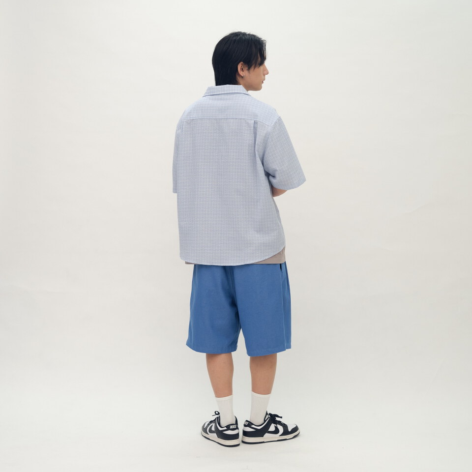 PLAIN刺繡打褶卡其短褲