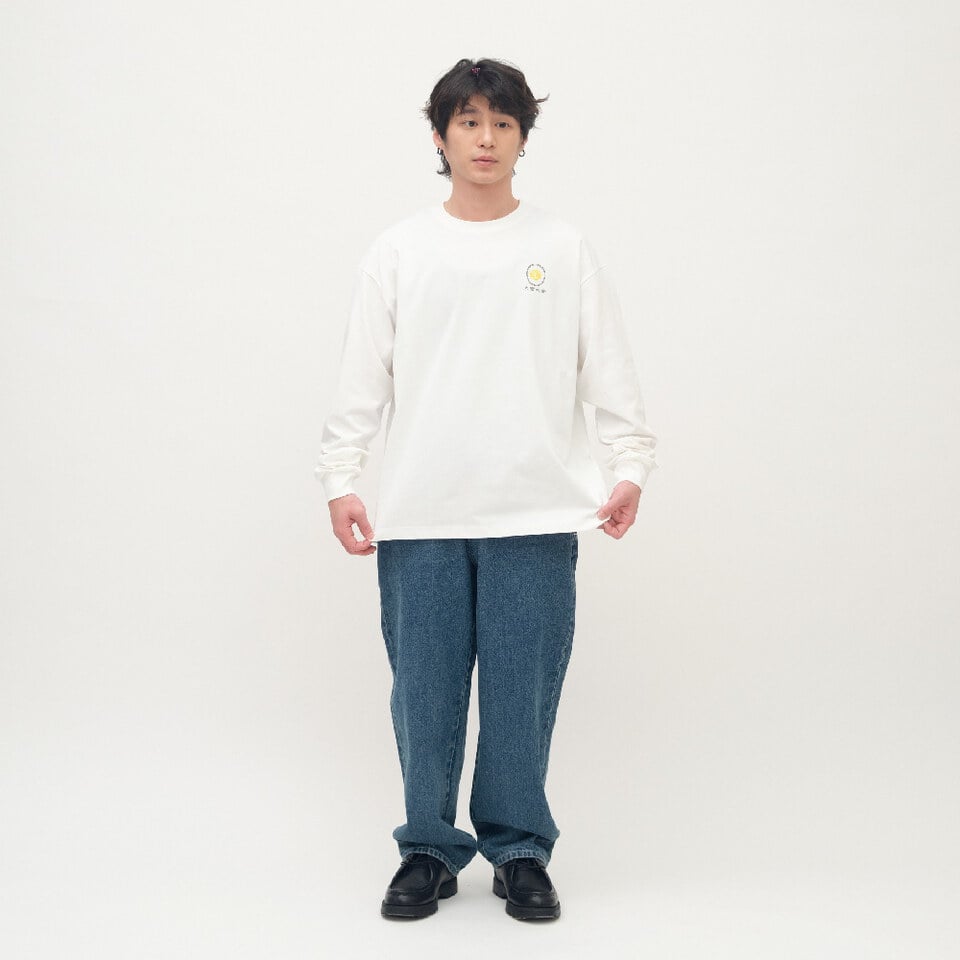 PLAIN刺繡經典直筒丹寧褲