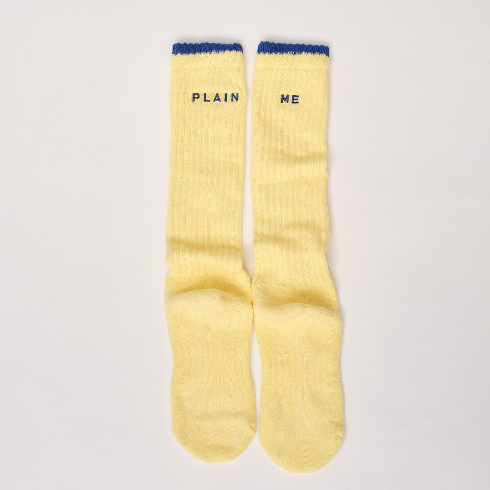 PLAIN多色logo蓬鬆堆堆襪