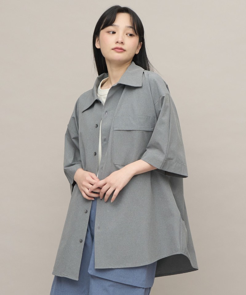 吸濕排汗六分袖寬鬆襯衫