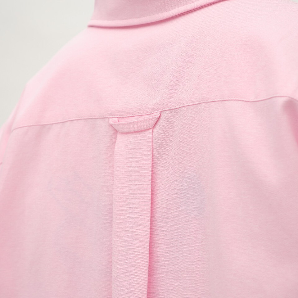 PLAIN刺繡素面口袋短袖襯衫