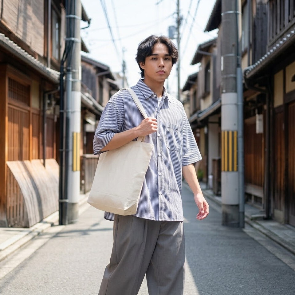 泡泡紗拼接條紋襯衫
