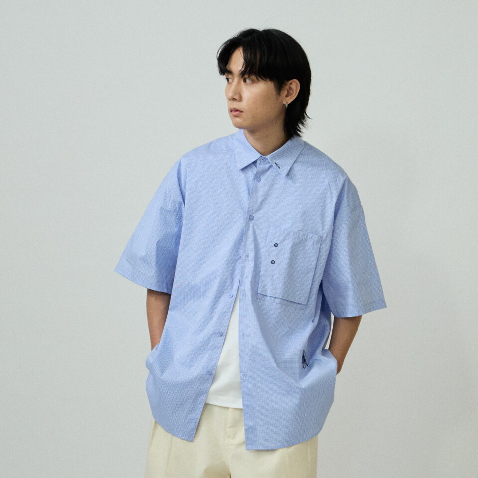 clip by clip OVERSIZE格紋短袖襯衫