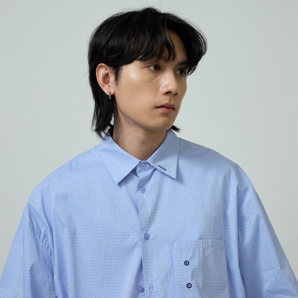 clip by clip OVERSIZE格紋短袖襯衫