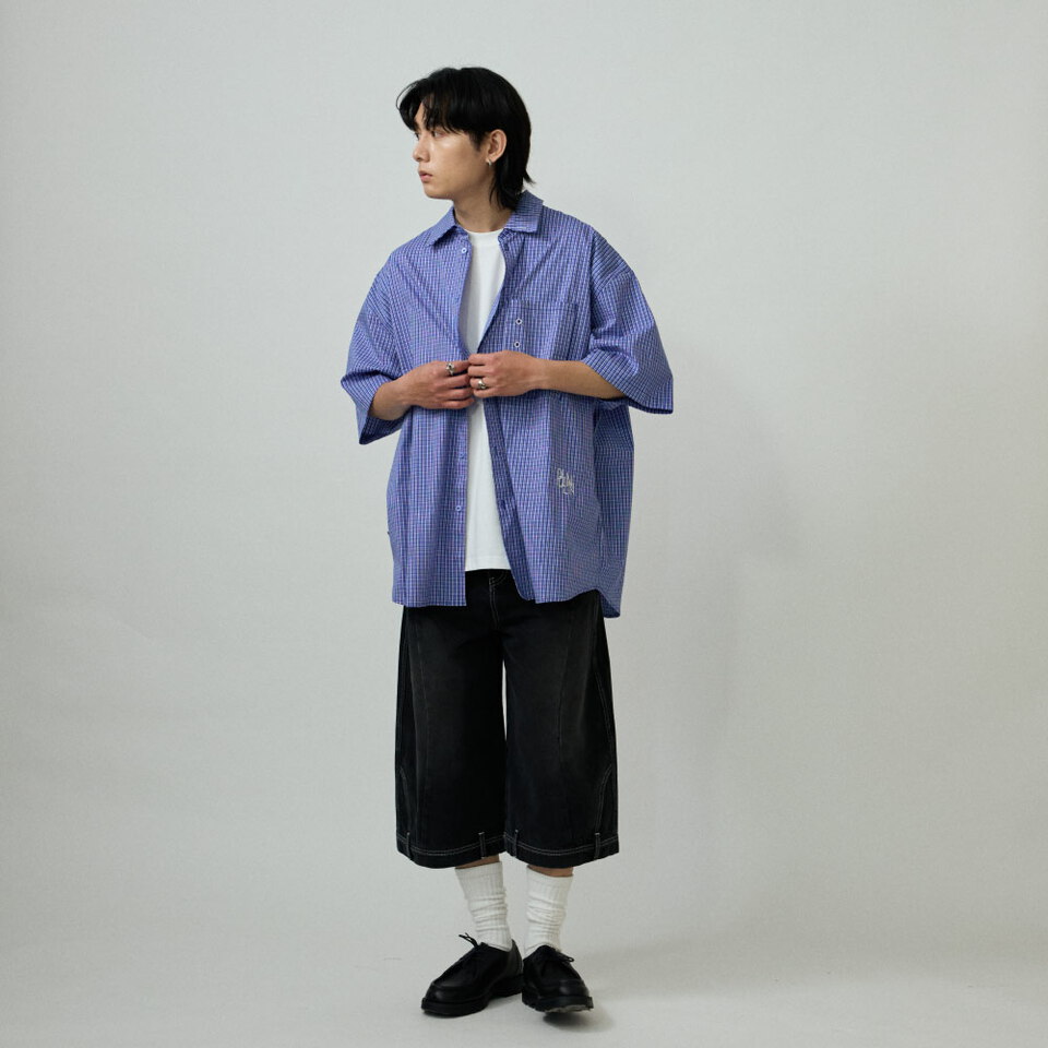 clip by clip OVERSIZE格紋短袖襯衫