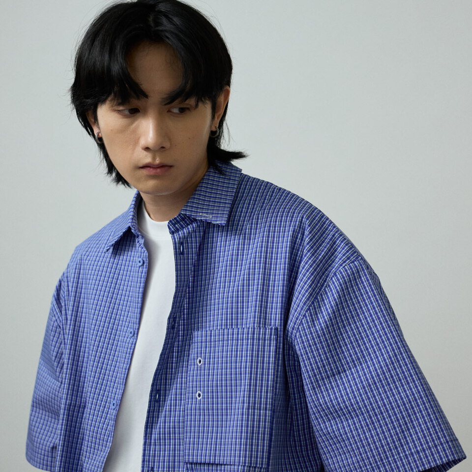 clip by clip OVERSIZE格紋短袖襯衫