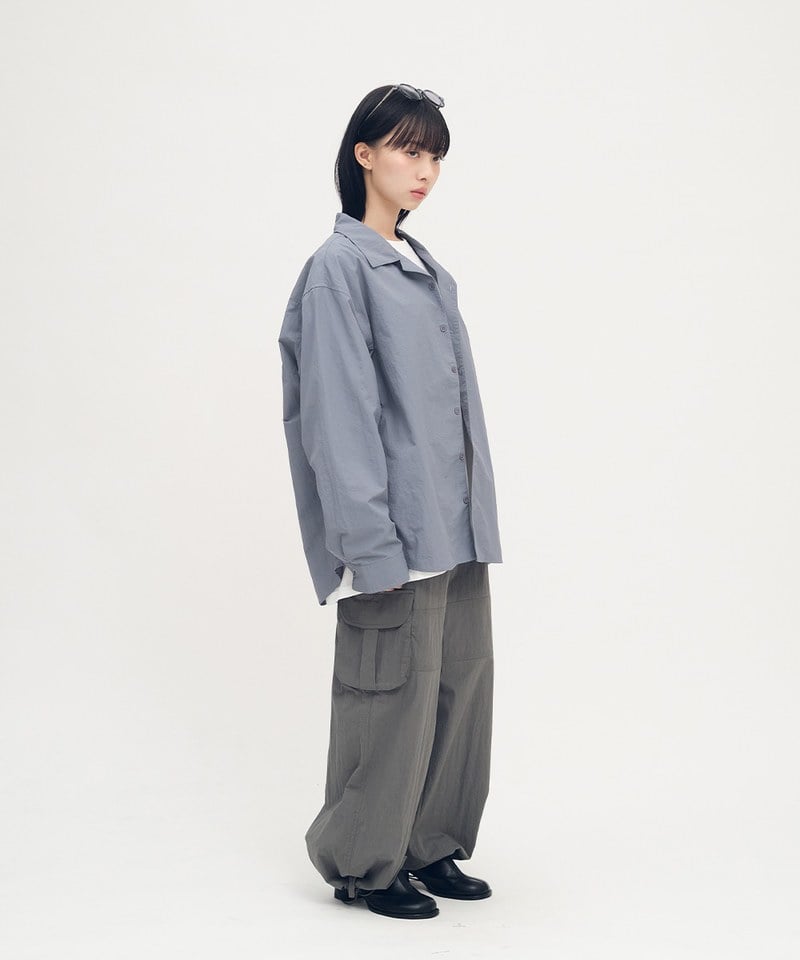 PLN3375 開領刺繡長袖襯衫