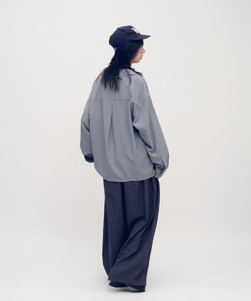 PLAIN西料開領口袋襯衫