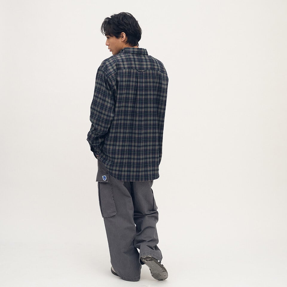 PLN3378-252 PLAIN格紋口袋襯衫