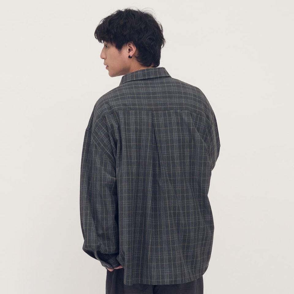 PLN3383-261 clip by clip 西料OVERSIZE口袋襯衫