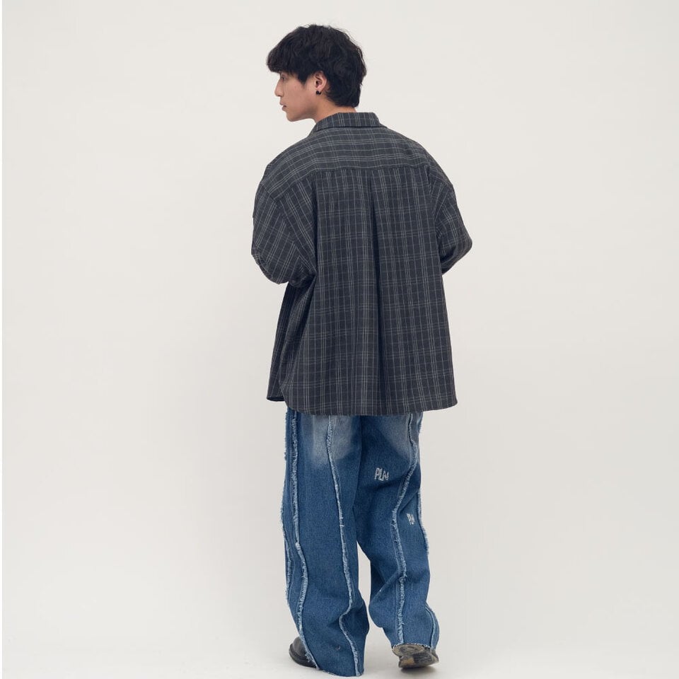 PLN3383-261 clip by clip 西料OVERSIZE口袋襯衫