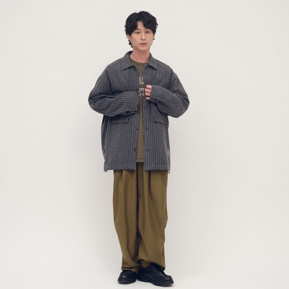 clip by clip 條紋記事CPO襯衫