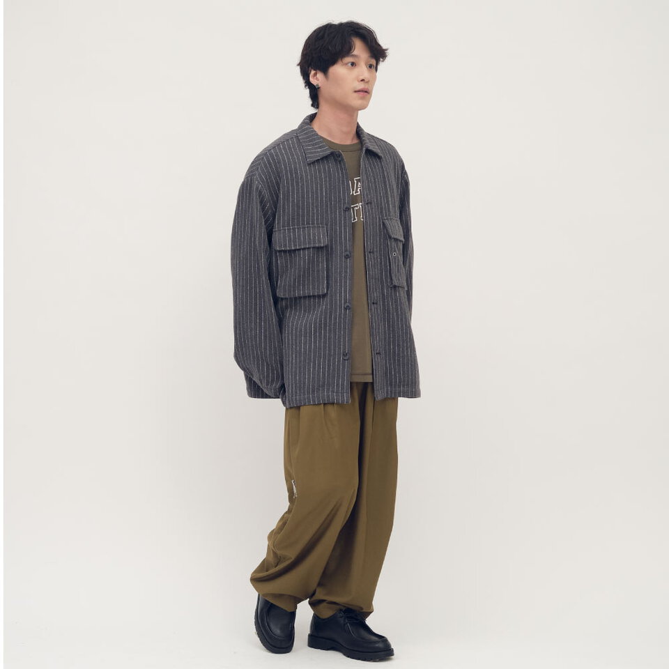 clip by clip 條紋記事CPO襯衫