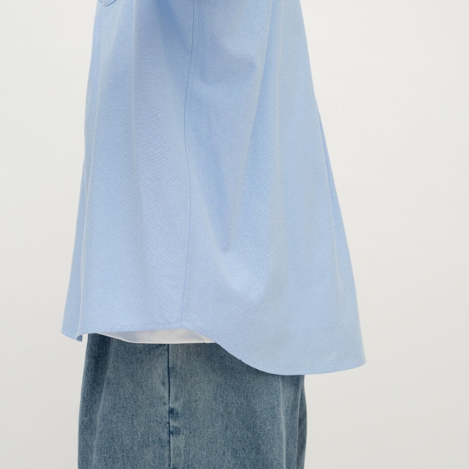 PLAIN刺繡經典素面牛津襯衫