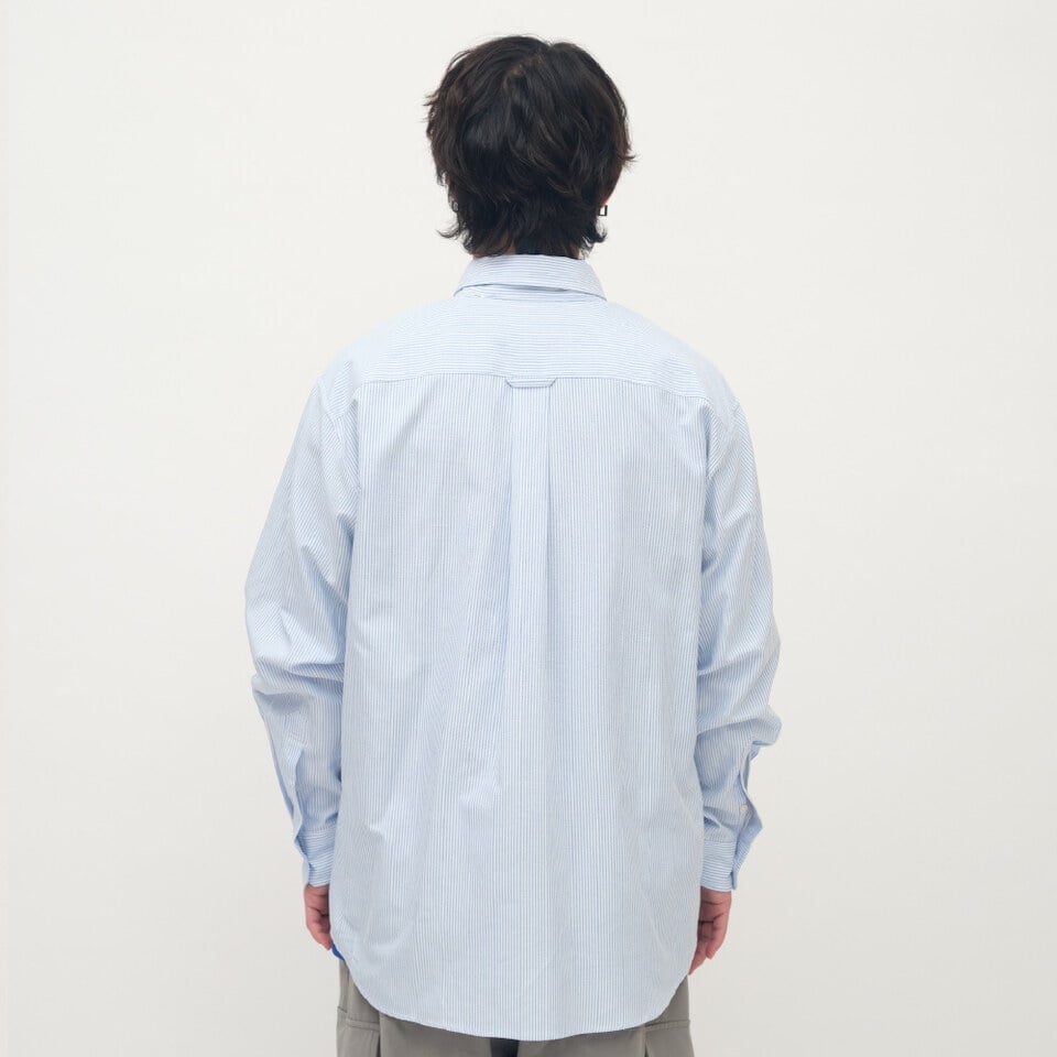 PLAIN刺繡經典條紋牛津襯衫