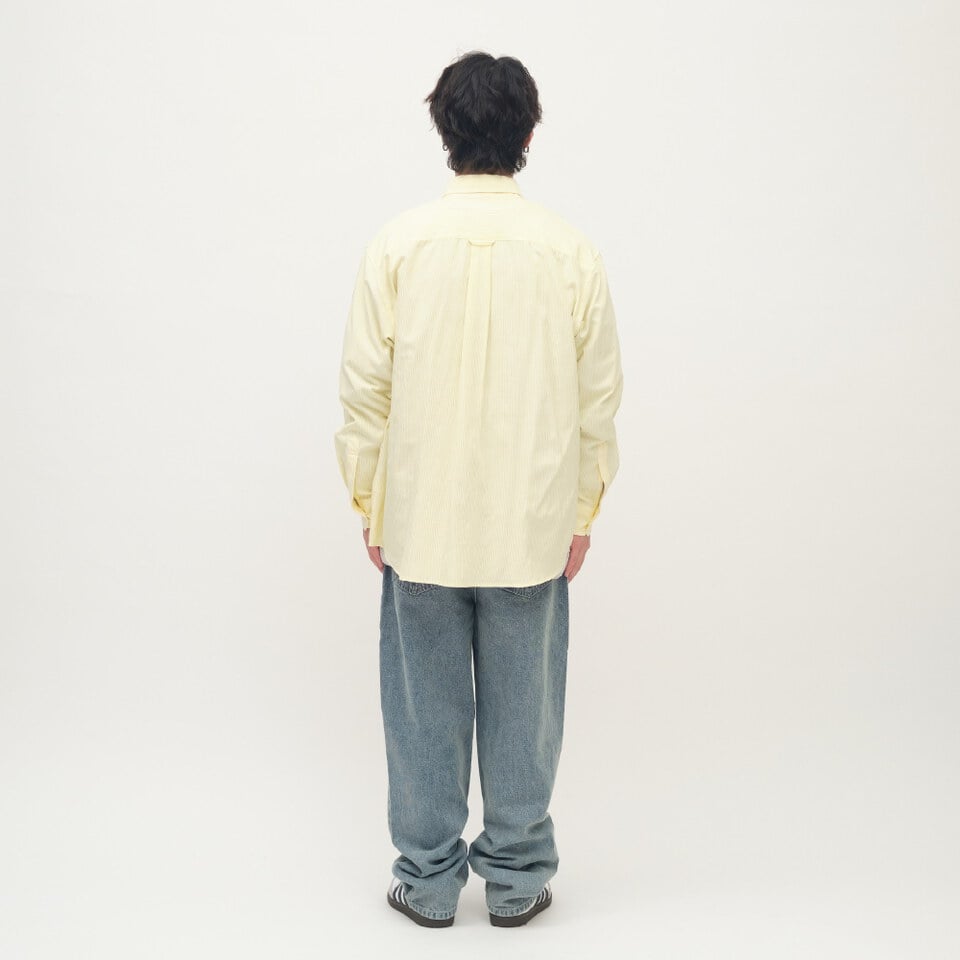 PLAIN刺繡經典條紋牛津襯衫