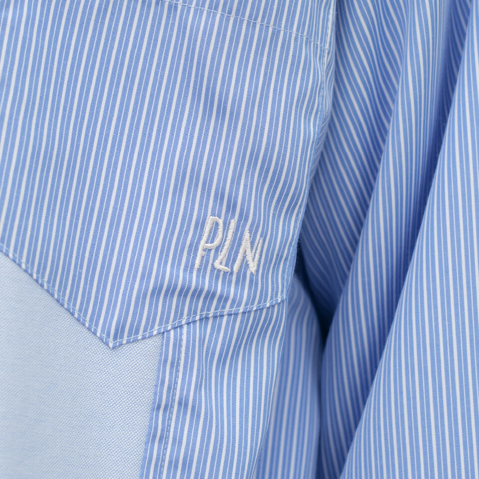 拼接開衩oversize襯衫