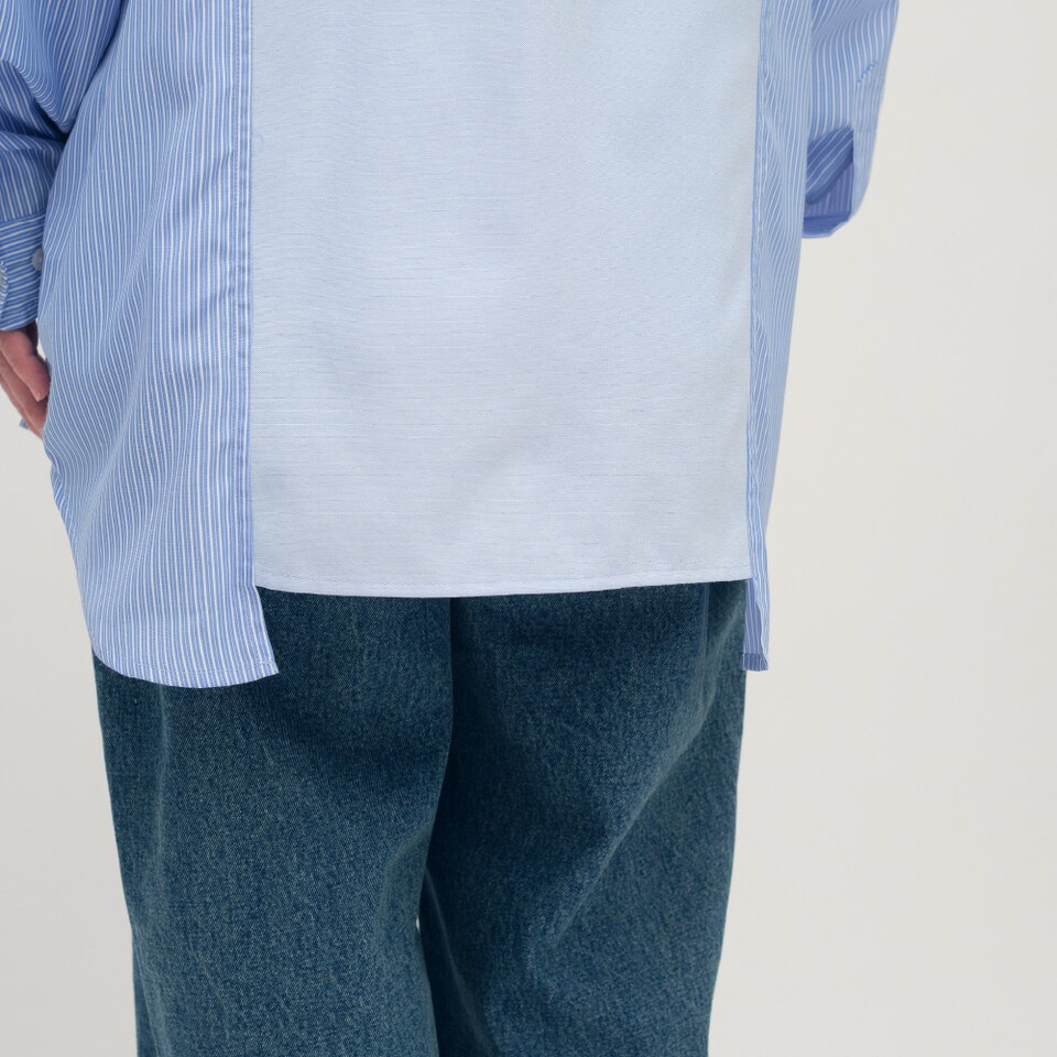 拼接開衩oversize襯衫