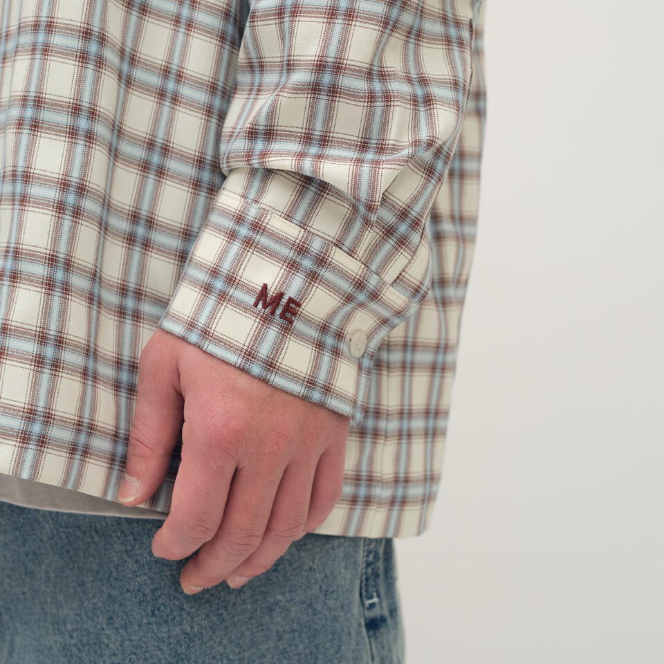 PLAIN刺繡格紋口袋襯衫