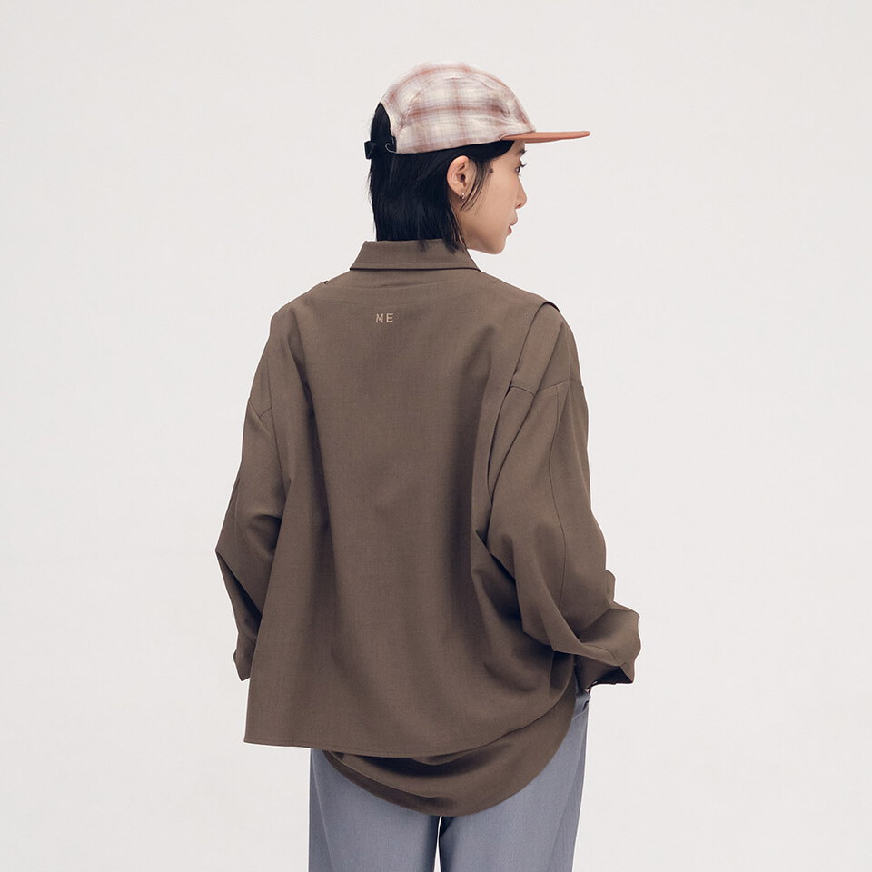 PLN3390-261 PLAIN刺繡背心襯衫搭配組