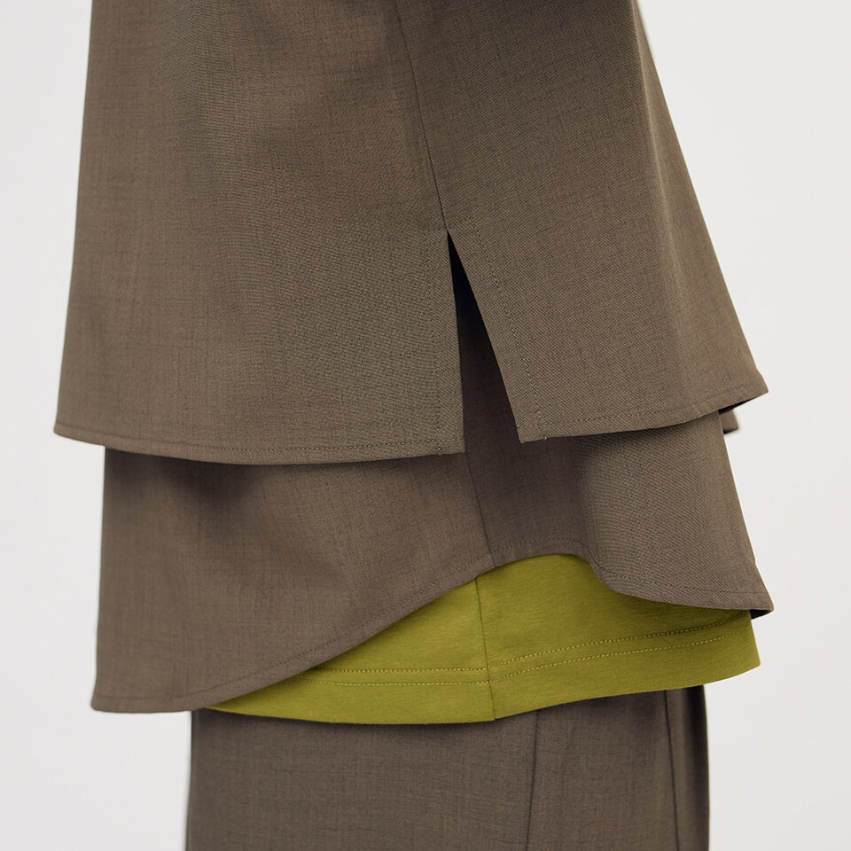 PLN3390-261 PLAIN刺繡背心襯衫搭配組