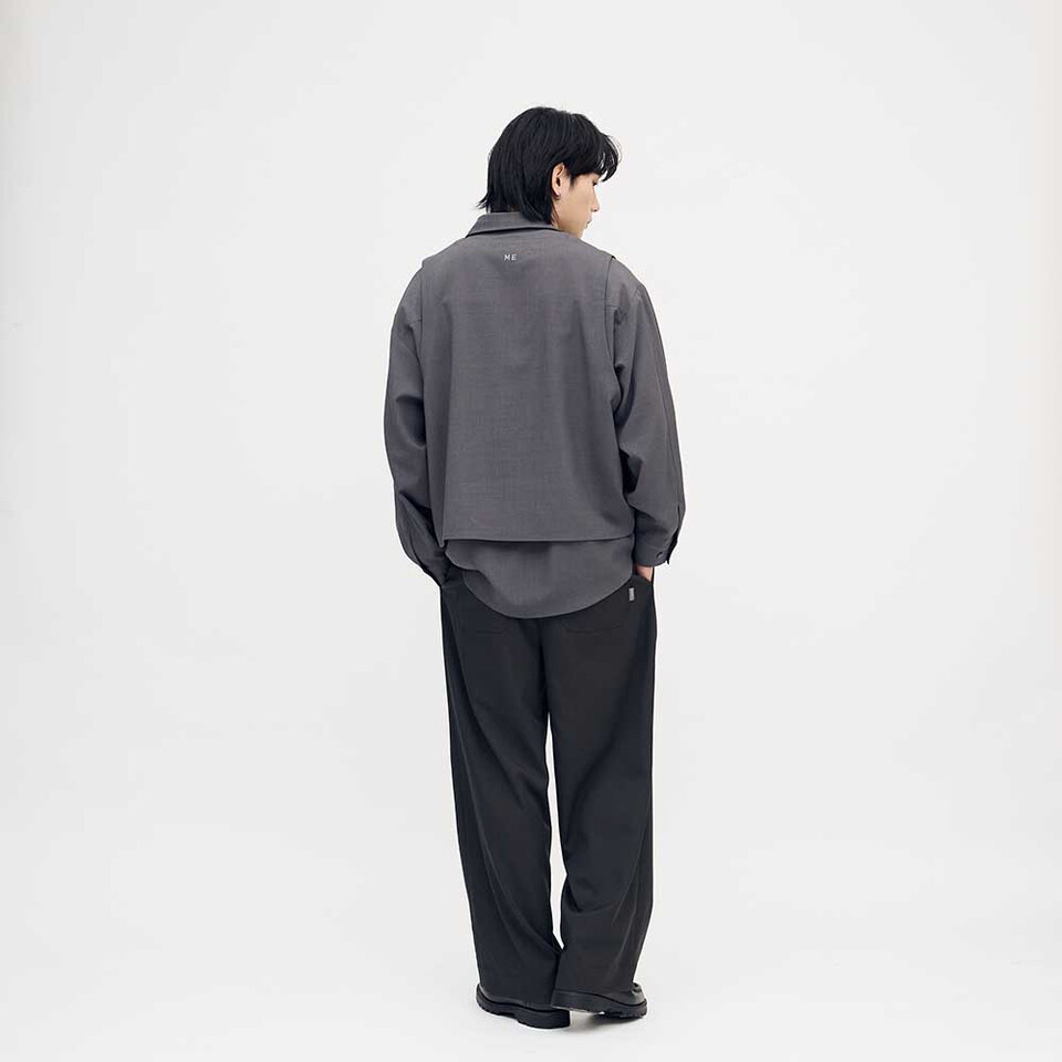 PLN3390-261 PLAIN刺繡背心襯衫搭配組