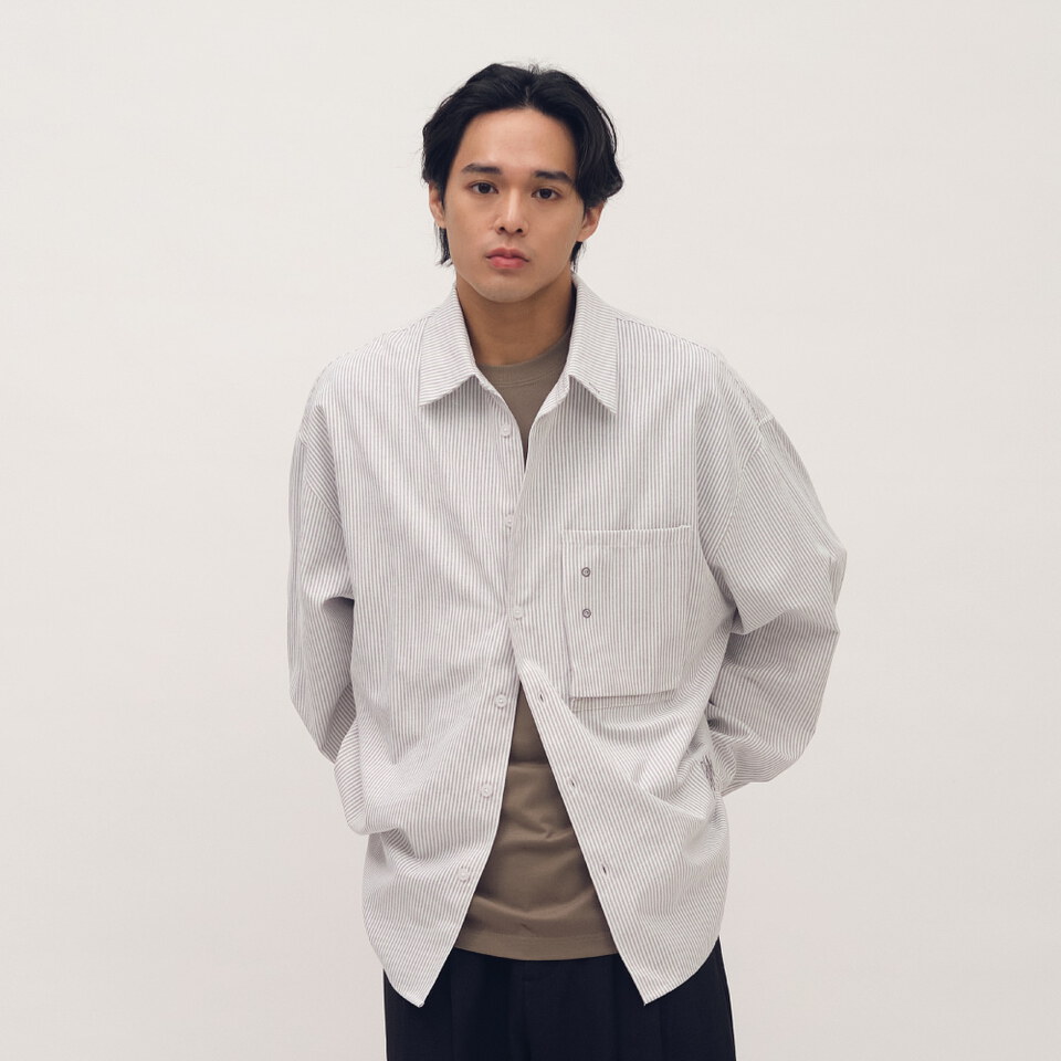 clip by clip OVERSIZE條紋牛津襯衫