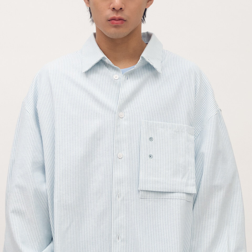 clip by clip OVERSIZE條紋牛津襯衫