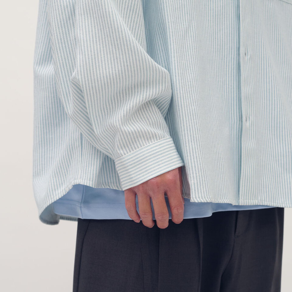 clip by clip OVERSIZE條紋牛津襯衫