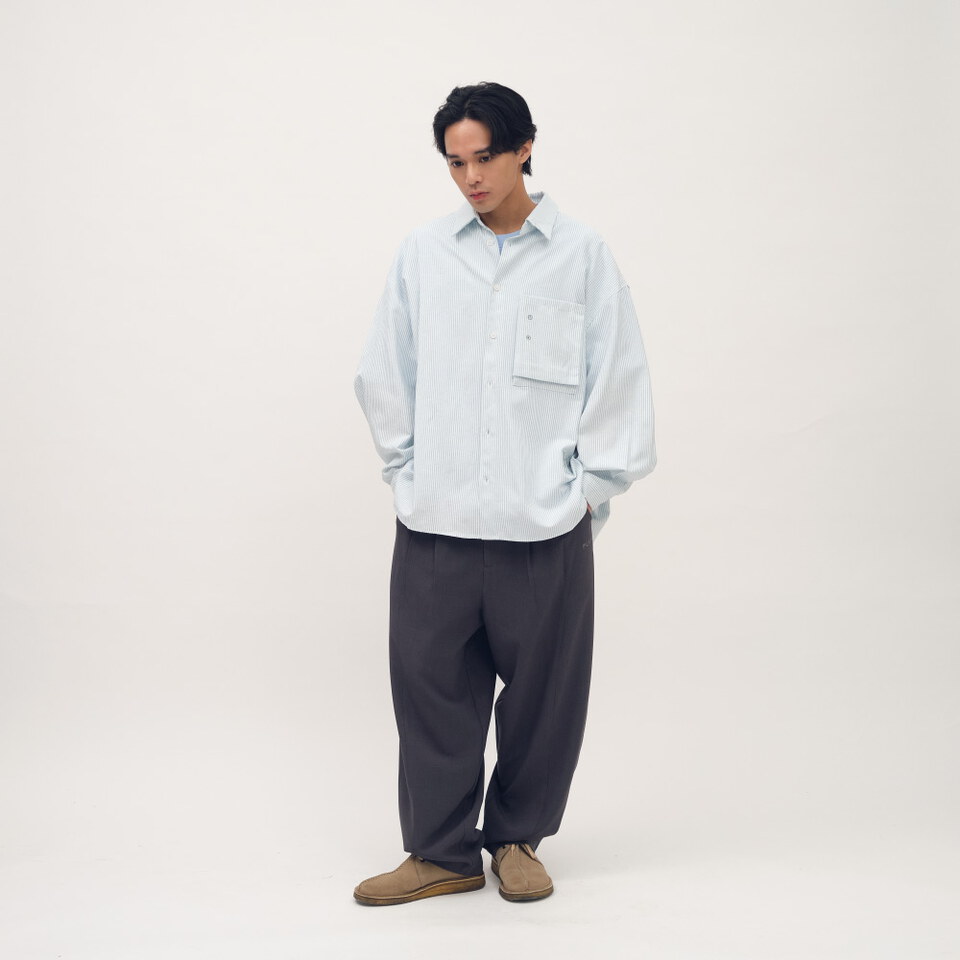 clip by clip OVERSIZE條紋牛津襯衫