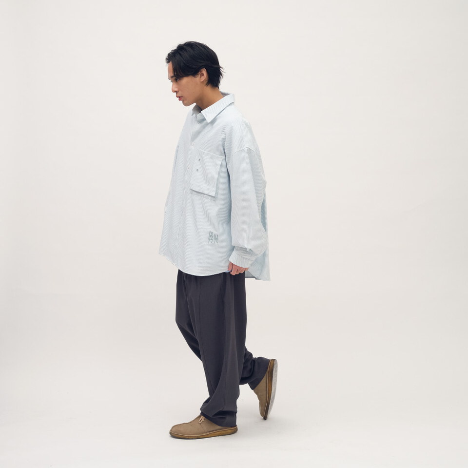 clip by clip OVERSIZE條紋牛津襯衫