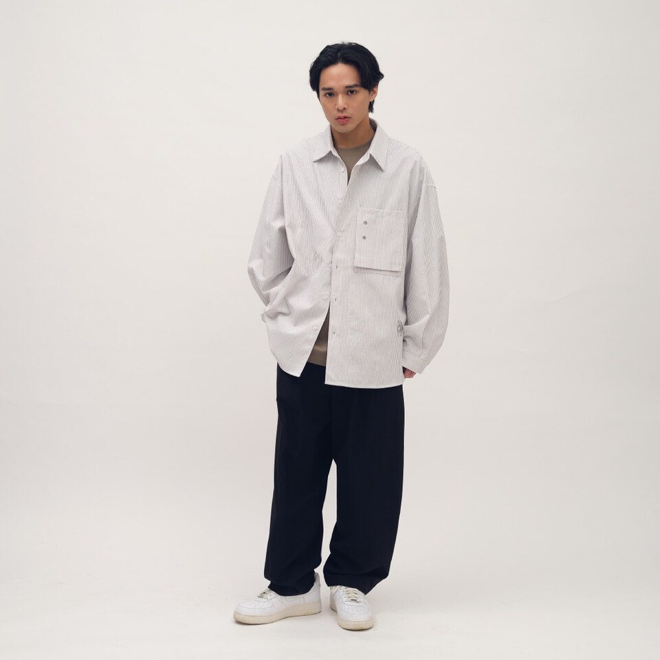 clip by clip OVERSIZE條紋牛津襯衫