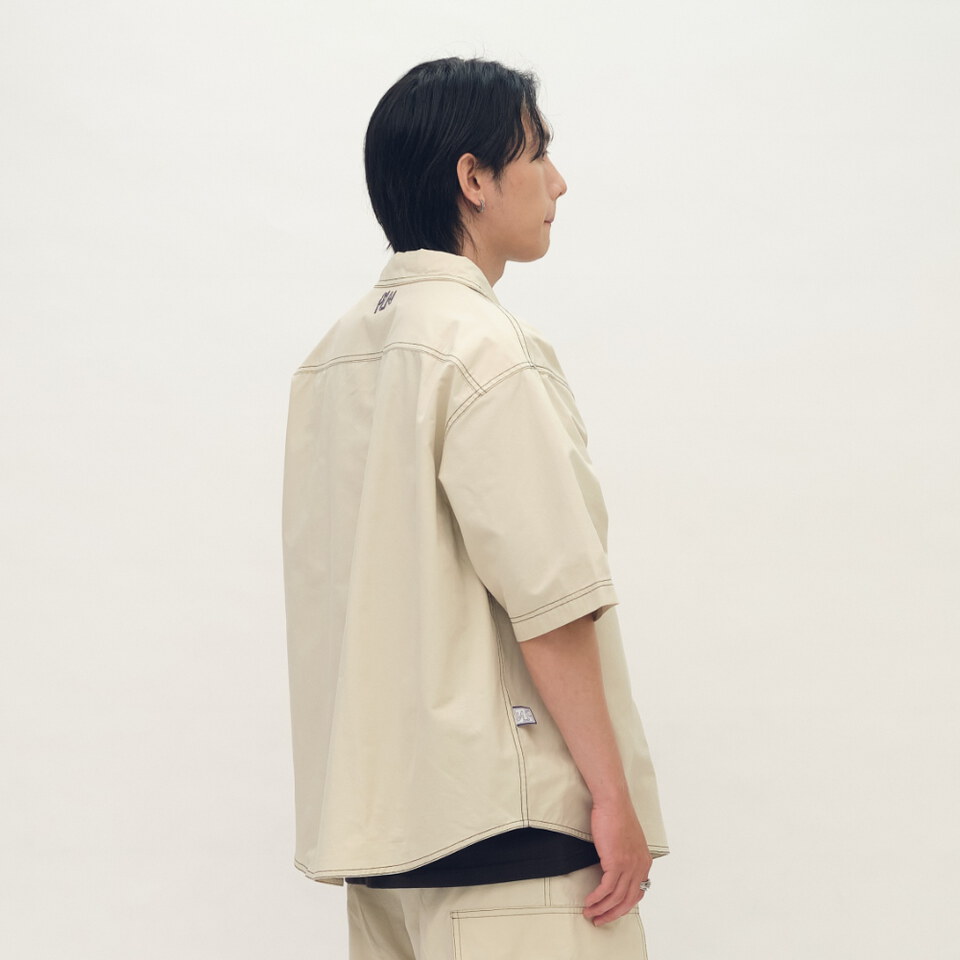 clip by clip 裝幀縫線短袖襯衫