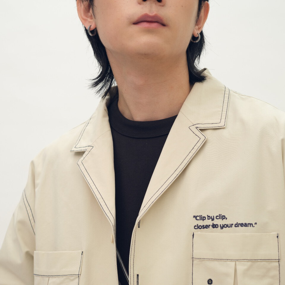 clip by clip 裝幀縫線短袖襯衫